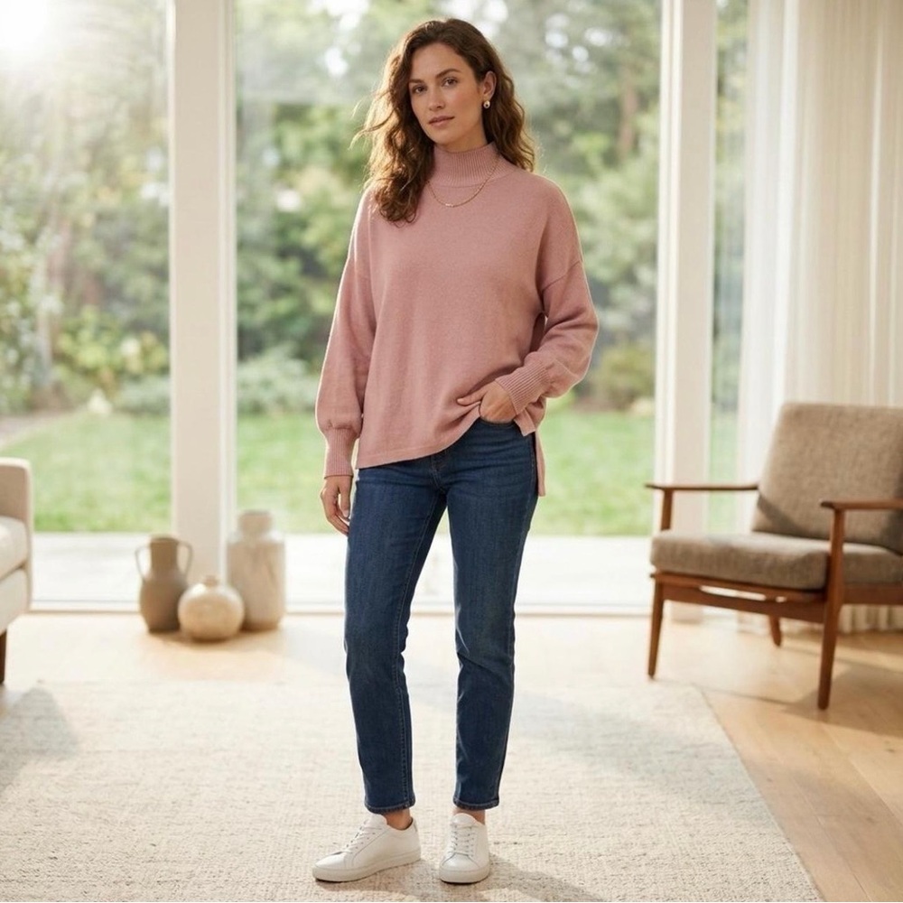 Hippie Rose Mauve Cropped Turtleneck Sweater